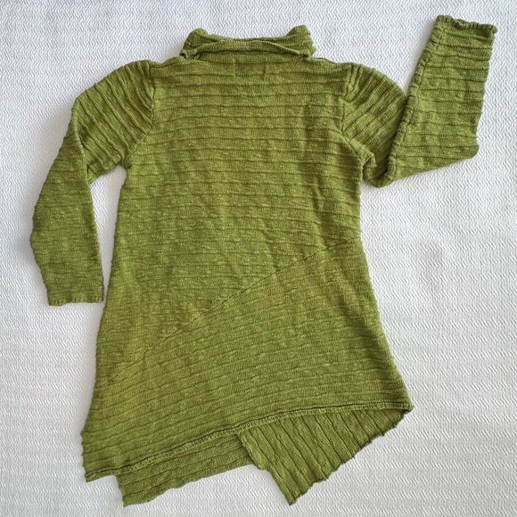 HABITAT 100% Cotton Asymmetric Hem Tunic Sweater Artsy Fairy Boho Green Size M - Picture 6 of 10